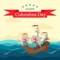 Happy Columbus Day. National holiday of America. Royalty Free Stock Photo