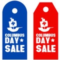 Happy Columbus Day promotion sale red blue Royalty Free Stock Photo