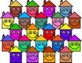 Colorful Happy Community of Houses