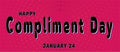 Happy Compliment Day, January 24. Calendar of January Retro Text Effect, Vector design