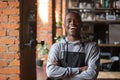 Happy confident african waiter small business owner portrait Royalty Free Stock Photo