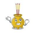 Happy confident Successful chinese incense cartoon character style
