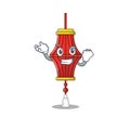 Happy confident Successful chinese paper lanterns cartoon character style