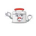 Happy confident Successful first aid kit cartoon character style