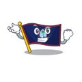 Happy confident Successful flag guam cartoon character style