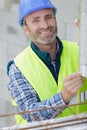 happy constructor and worker outdoors Royalty Free Stock Photo