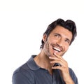 Happy Contemplated Young Man Royalty Free Stock Photo