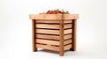 Happy And Content Cedar Compost Bin With Carrots Storage Case