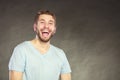 Happy content handsome man guy laughing. Royalty Free Stock Photo