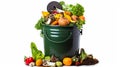 Happy And Content Kitchen Compost Bin - Green, Orange, And Brown