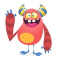 Happy cool cartoon fat monster