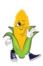 Happy corn cartoon