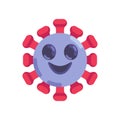 Happy coronavirus emoticon flat icon