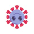 Happy coronavirus emoticon flat icon