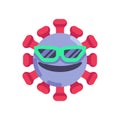 Happy Coronavirus emoticon flat icon