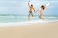 Happy couple on beach