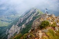 Happy couple in the Carpathians mountains Royalty Free Stock Photo