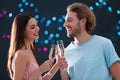 Happy couple with champagne in glasses Royalty Free Stock Photo