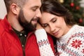 Happy couple at christmastime Royalty Free Stock Photo