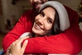 Happy couple at christmastime Royalty Free Stock Photo