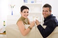 Happy couple clinking champagne Royalty Free Stock Photo