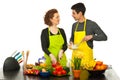 Happy couple cooking together Royalty Free Stock Photo