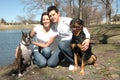 Happy Couple with Dogs