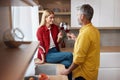 Happy Couple Drinking Wine. Smiling Senior Spouses Holding Wineglasses Royalty Free Stock Photo