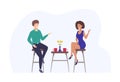 Happy couple enjoying romantic date drinking coffee together Royalty Free Stock Photo