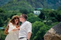 Happy couple enjoys life on a tropical island Royalty Free Stock Photo