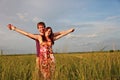 Happy couple in Field Royalty Free Stock Photo