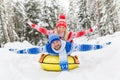 Happy couple outdoor in winter Royalty Free Stock Photo
