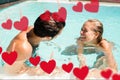 Happy couple having fun in swimming pool Royalty Free Stock Photo