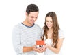 Happy couple holding miniature house Royalty Free Stock Photo