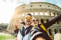 Happy couple at holiday in Rome Royalty Free Stock Photo