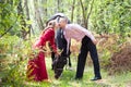 Happy couple and horse