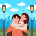 Happy Romantic Young Couple Hug Valentine Concept Royalty Free Stock Photo