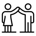 Happy couple icon, outline style Royalty Free Stock Photo