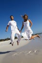 Happy couple jumping Royalty Free Stock Photo