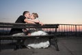 Happy couple kiss Royalty Free Stock Photo