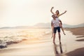 Happy couple in love on beach summer vacations. Royalty Free Stock Photo