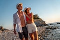 Happy couple in love on honeymoon vacation travel Royalty Free Stock Photo