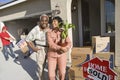 Happy Couple Moving Into New House Royalty Free Stock Photo