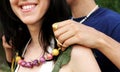 Happy couple - necklace gift Royalty Free Stock Photo