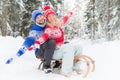 Happy couple outdoor in winter Royalty Free Stock Photo