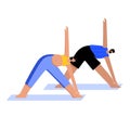 Yoga flat vector illustration. Healthy pregnancy.