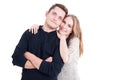 Happy couple posing as being perfect and joyful Royalty Free Stock Photo