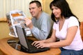 Happy Couple Searching Informations Royalty Free Stock Photo