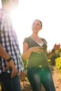 Happy people spending time in the vineyards Royalty Free Stock Photo