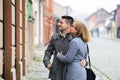 Happy couple on the street